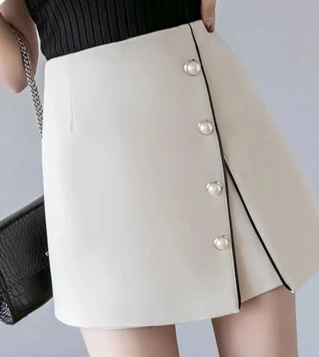 Irregular Breasted Short Skirt