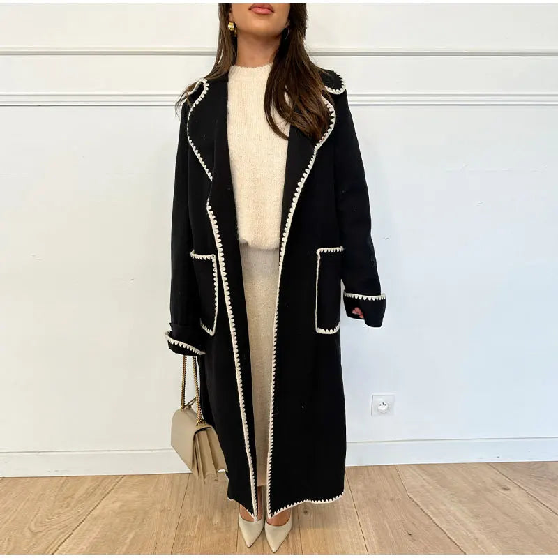 Quilted Long Trench Coat