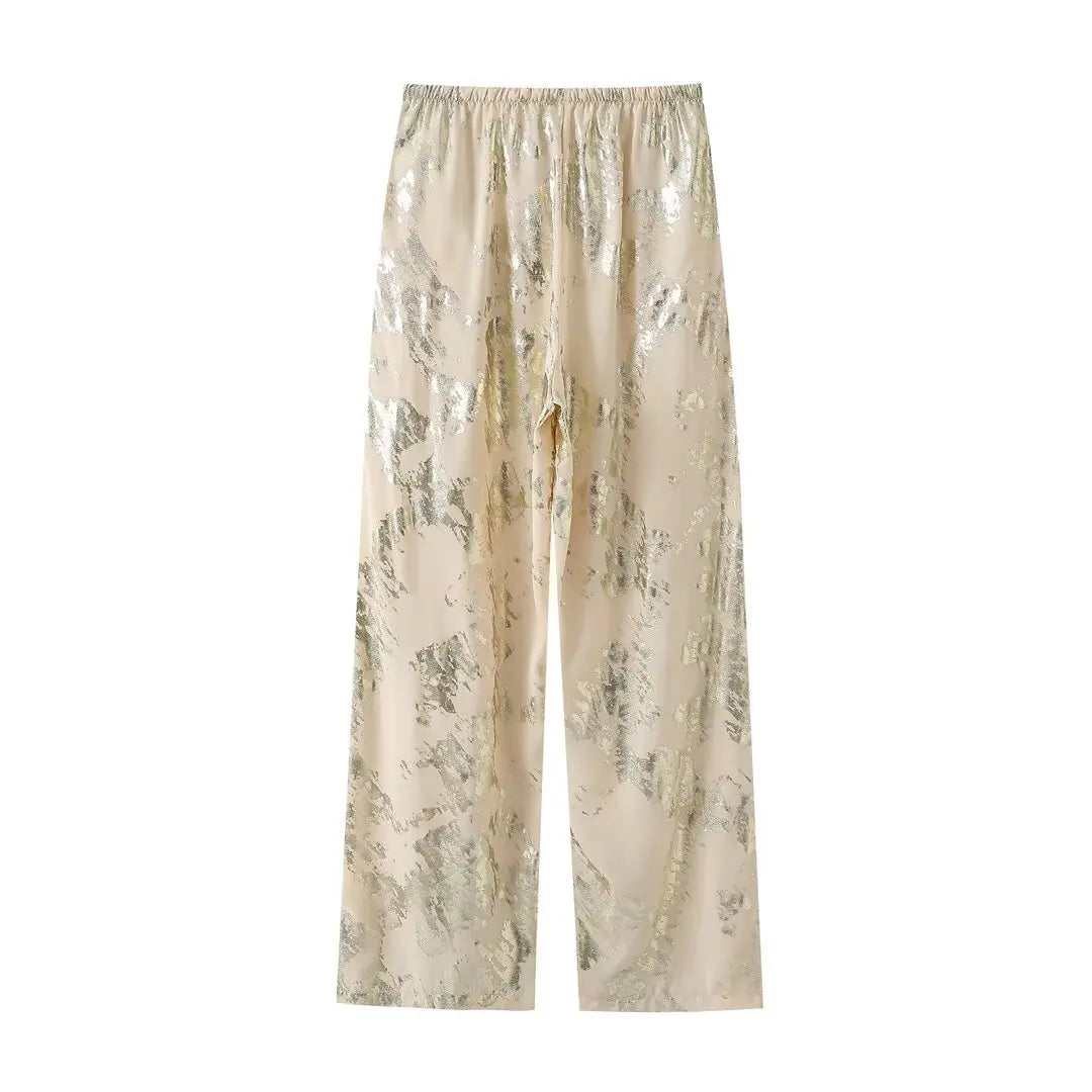 Metallic Print Trousers