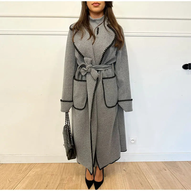 Quilted Long Trench Coat