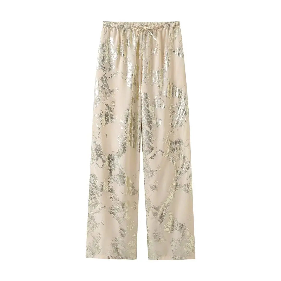 Metallic Print Trousers