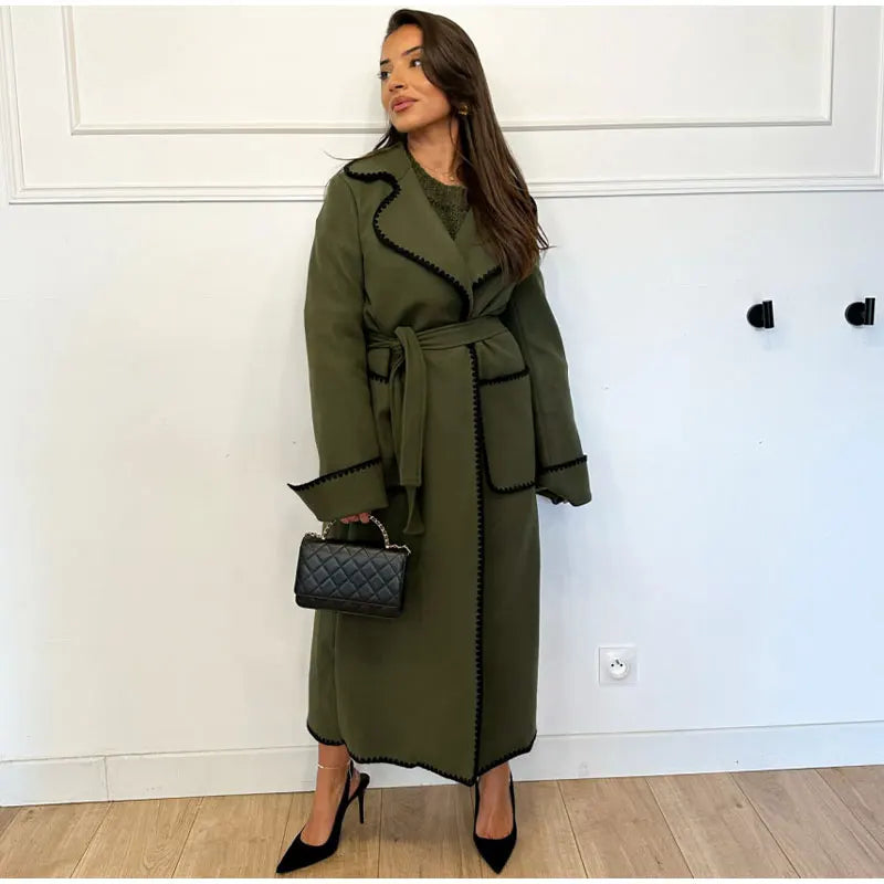 Quilted Long Trench Coat