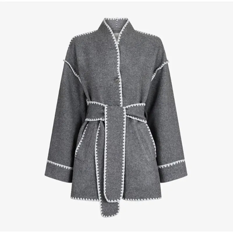 Woolen Patchwork Coat