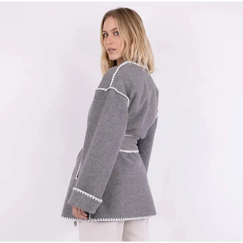 Woolen Patchwork Coat