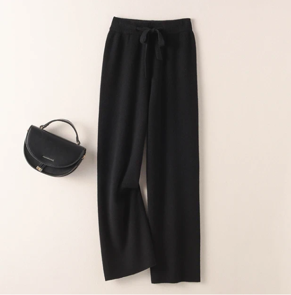 Cashmere wide leg trousers