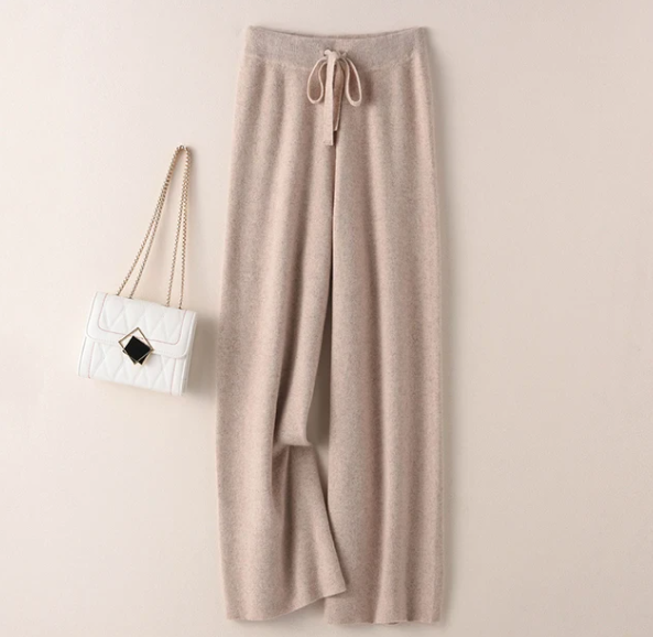 Cashmere wide leg trousers