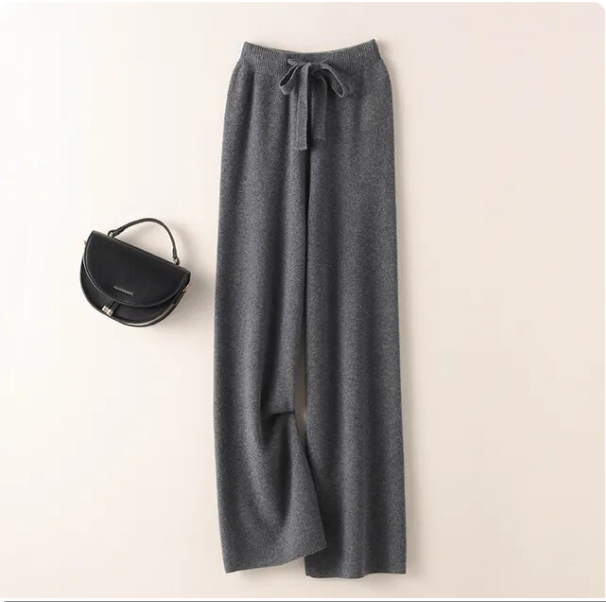 Cashmere wide leg trousers