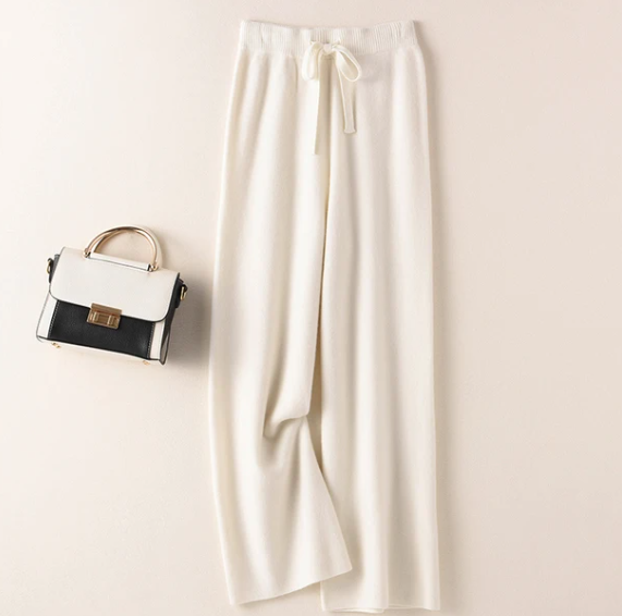 Cashmere wide leg trousers