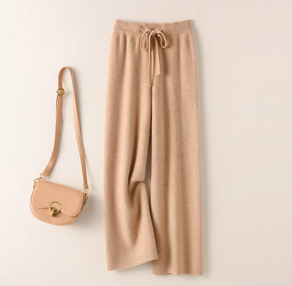 Cashmere wide leg trousers